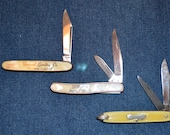 Lot of 3 Colonial Pocket Knives - salesman 39 s sample, serpentine, jack with bail