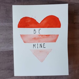 Be Mine Gradient Heart Card/ Valentine Love Card