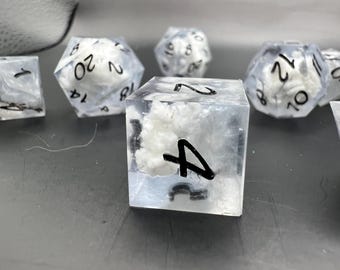 Sleet storm - handmade resin dice set