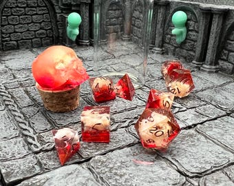 Mini dice - Incindiary  Clouds - 8 piece dice set