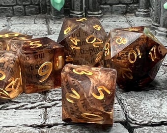 Enchanted Arcane Tomes  - dice set - Book: LOTR,  Fellowship of the Ring - JRR Tolkien