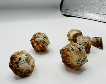 Amber Bardic Inspiration- Handmade dice set