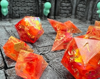 Fireball, Fireball, Fireball! - handmade dice set
