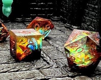 Dark Matter Nebula - 9 piece handmade dice set