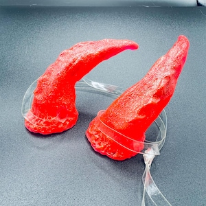Hot pink!  - Medium hand sculpted costume horns