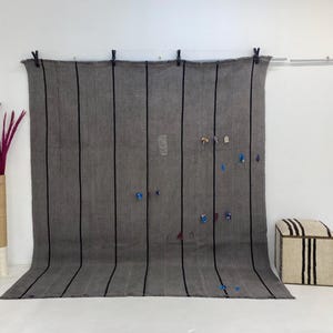 7 x 8 henneptapijt, 7&#39;1 x 8&#39;0 ft, Turks hennepkelimtapijt, natuurlijk tapijt, handgeweven tapijt, vintage salontapijt, extra groot vloerkleed, 244 x 217 cm