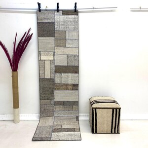 Modern Patchwork Kilim Runner Rug, 2’2x8’0 ft, Patchwork Rug, Decorative Rug, Handmade Rug, Hallway Rug, Vintage Rug, 2x8 Rug, 244x67 cm