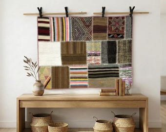 Alfombra de pared tejida a mano: Tapiz decorativo para pared (3'2 x 4'2 pies)