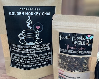 Organic Golden Monkey Chai Tea Blend | Spiced Assam, Cinnamon, Ginger, Cardamom