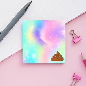 Rainbow Poop notepad | Square notepad | Desk pad | Memo pad | Stationery |