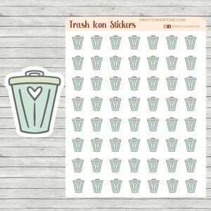 Trash Icon Stickers // Planner Stickers // Functional Planner Stickers // Printed Stickers