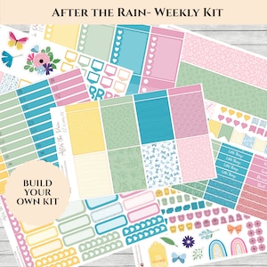 After the Rain / Erin Condren neue Größe / Wochenplaner Kit / / Planner Sticker / / Vertikale Planner Kit / / PRINTED Sticker