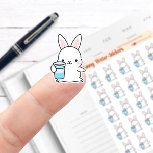 Bunny Water Stickers // Planner Stickers // Functional Planner Stickers // Printed Stickers