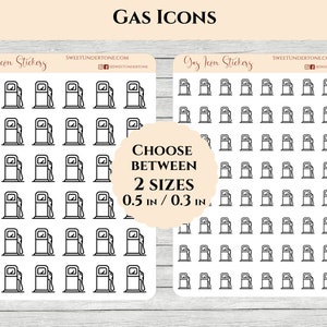 Gas Icon Sticker // Planner Sticker // Funktionale Sticker // Gedruckte Sticker