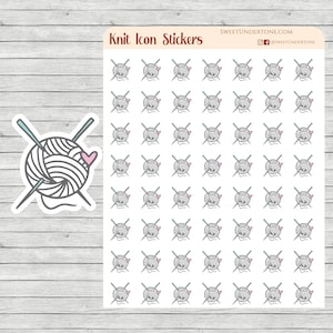 Knit Icon Stickers // Planner Stickers // Functional Planner Stickers // Printed Stickers