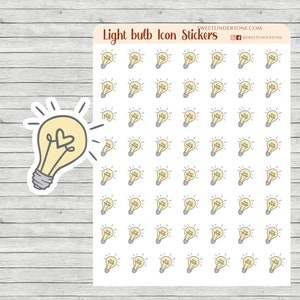 Light Bulb Icon Stickers // Planner Stickers // Functional Planner Stickers // Printed Stickers