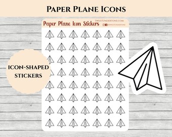 Paper Plane Icon Stickers // Planner Stickers // Functional Planner Stickers // Printed Stickers