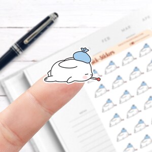 Bunny Sick Stickers // Planner Stickers // Functional Planner Stickers // Printed Stickers