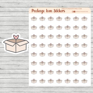 Package Icon Stickers // Planner Stickers // Functional Planner Stickers // Printed Stickers