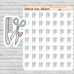Haircut Icon Stickers // Planner Stickers // Functional Planner Stickers // Printed Stickers