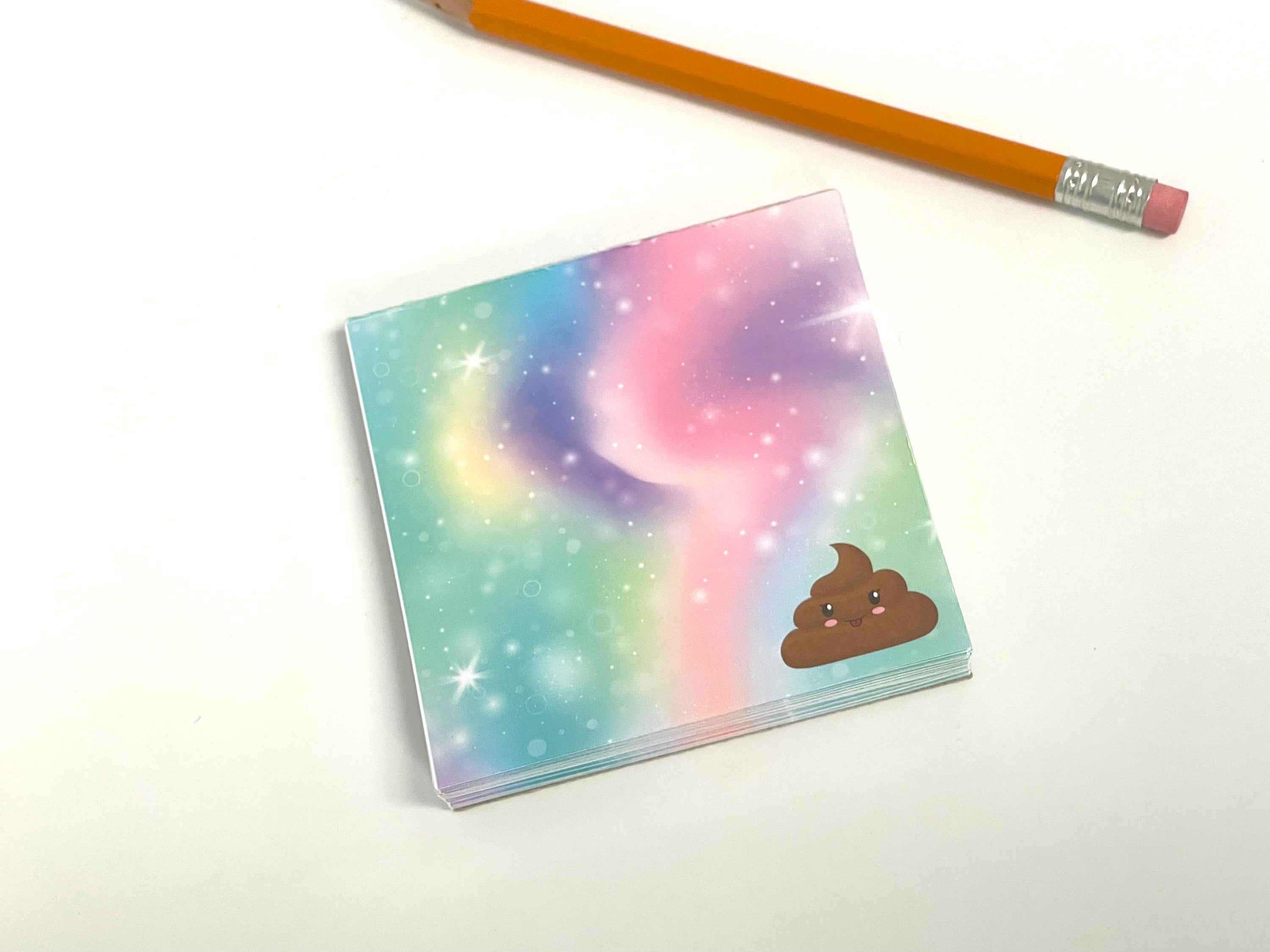 Poop Notebook Rainbow Poop Notepad | Square Notepad | Desk Pad | Memo Pad ...