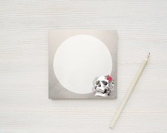 Grijs Schedel notitieblok | Vierkant notitieblok | Bureau pad | Memo pad | |