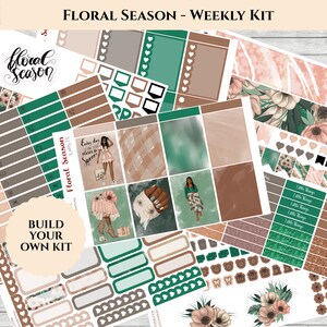 Floral Season / Erin Condren neue Größe / Wochenplaner Kit / / Planner Sticker / / Vertikale Planner Kit / / PRINTED Sticker