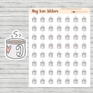 Tasse Icon Sticker // Planner Sticker // Funktionale Sticker // Bedruckte Sticker