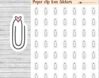 Paper clip Icon Stickers // Planner Stickers // Functional Planner Stickers // Printed Stickers