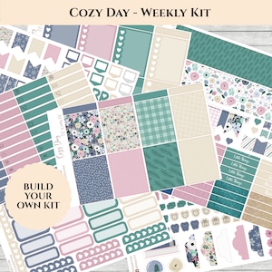 Cosy Day / Erin Condren neue Größe / Wochenplaner Kit / / Planner Sticker / / Vertikale Planer Kit / / PRINTED Sticker