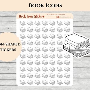 Minimal Book Icon Sticker // Planner Sticker // Funktionale Planner Sticker // Printed Sticker
