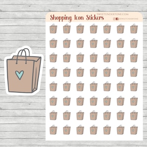 Shopping Icon Stickers // Planner Stickers // Functional Planner Stickers // Printed Stickers