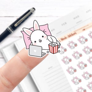 Bunny Movie Sticker / / Planner Sticker / / Funktionale Sticker / / Printed Sticker