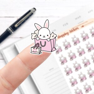 Bunny Shopping Stickers // Planner Stickers // Functional Planner Stickers // Printed Stickers