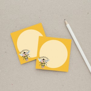 Notepad &quot;BeeYOUtiful&quot; | Square notepad | Desk pad | Memo pad | Stationery |