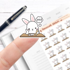 Häschen Hausaufgaben Sticker // Planner Sticker // Funktionale Sticker // Gedruckte Sticker