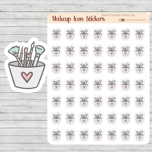 Stickers icônes maquillage // Stickers agenda // Stickers agenda fonctionnels // Stickers imprimés
