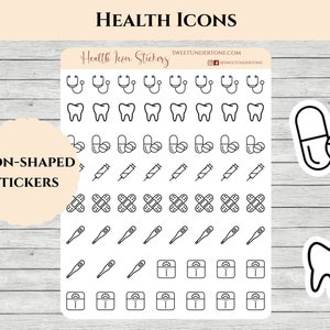Gesundheit Symbol Aufkleber // Planer Aufkleber // Funktionale Planer Aufkleber // Gedruckte Aufkleber
