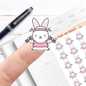 Bunny Work Out Stickers // Planner Stickers // Functional Planner Stickers // Printed Stickers
