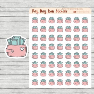 Pay Day Icon Stickers // Planner Stickers // Functional Planner Stickers // Printed Stickers