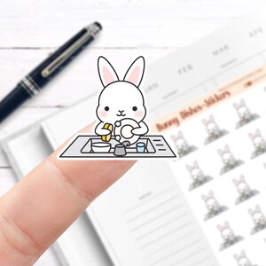 Bunny Dishes Stickers // Planner Stickers // Functional Planner Stickers // Printed Stickers