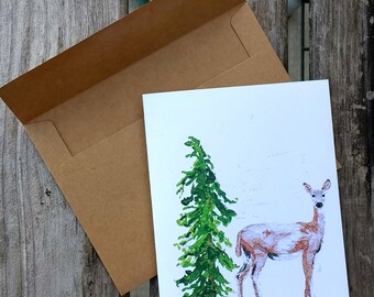 Deer/Doe American Woodland Greeting Card/Note Card