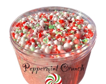 Peppermint Crunch , slime, candy cane slime, sensory toy, clear slime, Scented Slime, Christmas gift, Slime Shop, Arctic slime, peppermint,