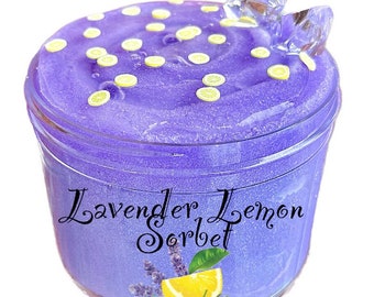 Lavender Lemon Sorbet, slime, clear slime, sensory toy, Butter Slime, Scented Slime, sorbet Slime, lavender, Slime Shop, Arctic slime, aroma