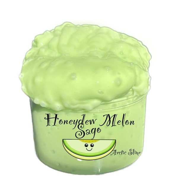 Honeydew Melon Sago, Slime, Cloud slime, fishbowl slime, Icee Slime, Scented Slime, sensory toy, slush Slime, Clear Slime, arctic slime shop