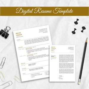 May include: A digital resume template with a black and white design. The resume is for Bruce Vinson, Senior Data Analyst. The resume includes sections for summary, experience, education, certificates, skills, and contact information. The resume is formatted with a clean and modern design.