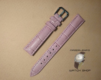 Dark Blue 14 mm Narrow Leather Watch Band for Women Narrow Leather Strap