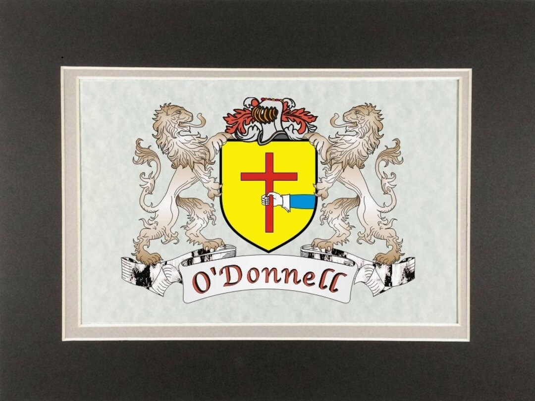 O'donnell Irish Coat of Arms Print Frameable 9 X Etsy