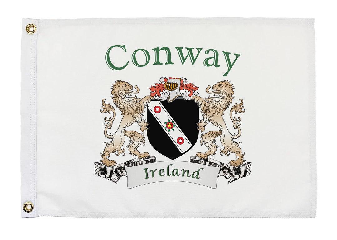 Conway Irish Coat of Arms Small White Flag 16x10.5 Inches - Etsy