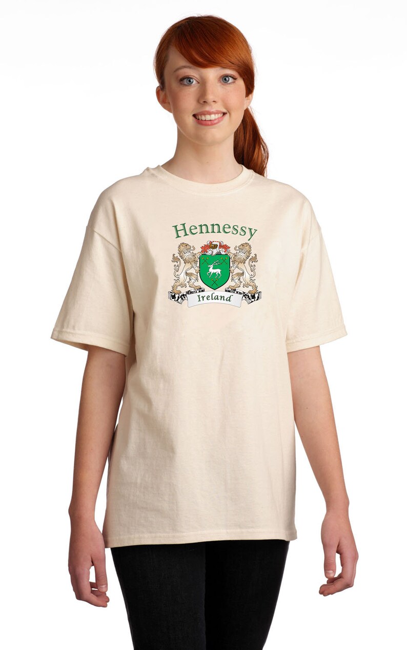 Hennessy Irish Coat of Arms Tee Shirt in Natural - Etsy